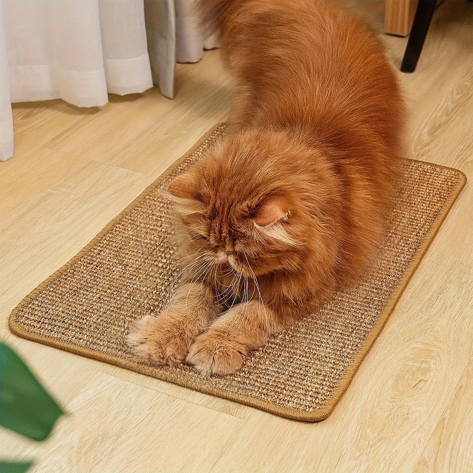 1pc Cat Scratching Mat, Natural Sisal Cat Scratching Pad, Wear resistant Cat Grinding Claws Floor Mat