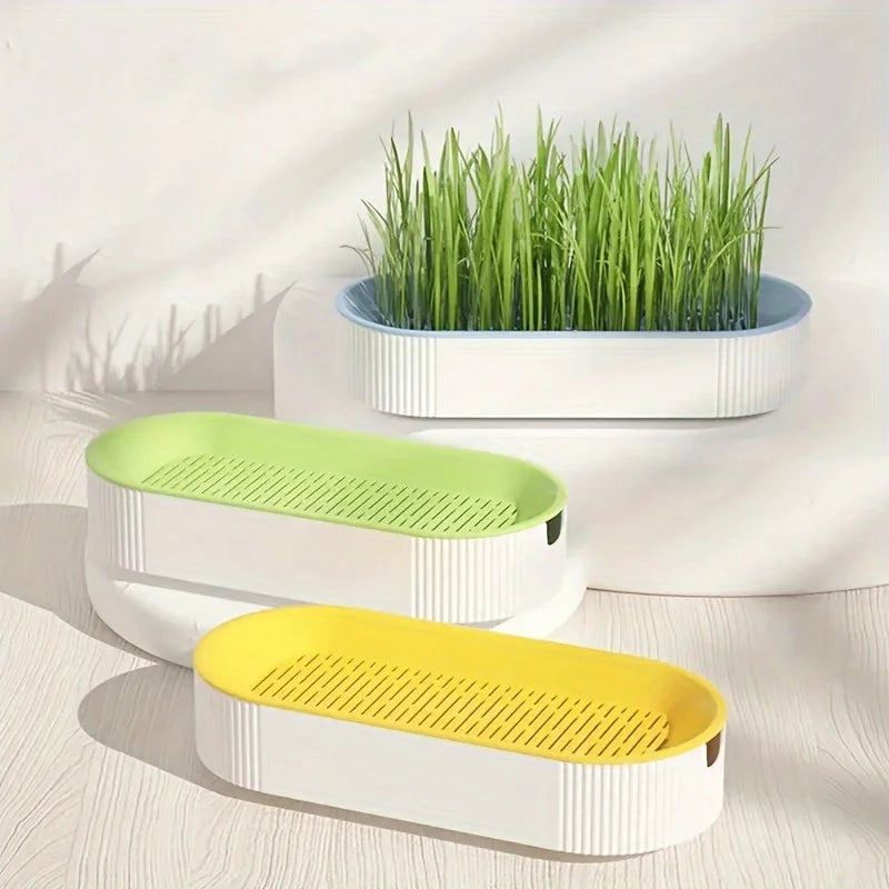 (Without Seeds) Cat Grass Planting Box, Planting Hydroponics Box, Garden Seed Sprouter Tray, Seed Sprouting Trays Set