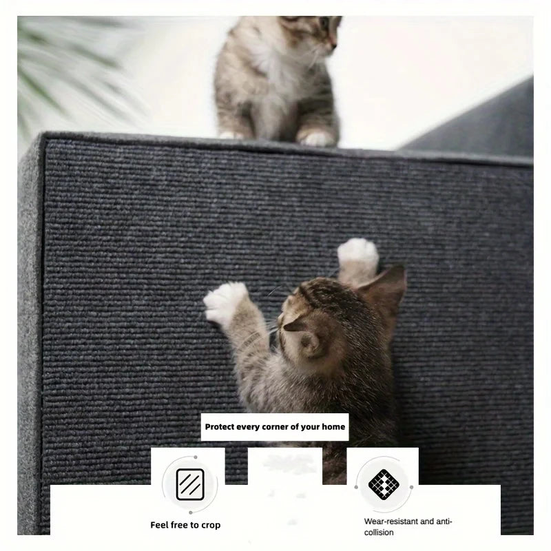 1Pc Wall Mounted Cat Scratching Pad Non slip Self adhesive Cat Scratching Board, Durable And Cuttable Indoor Furniture Protector
