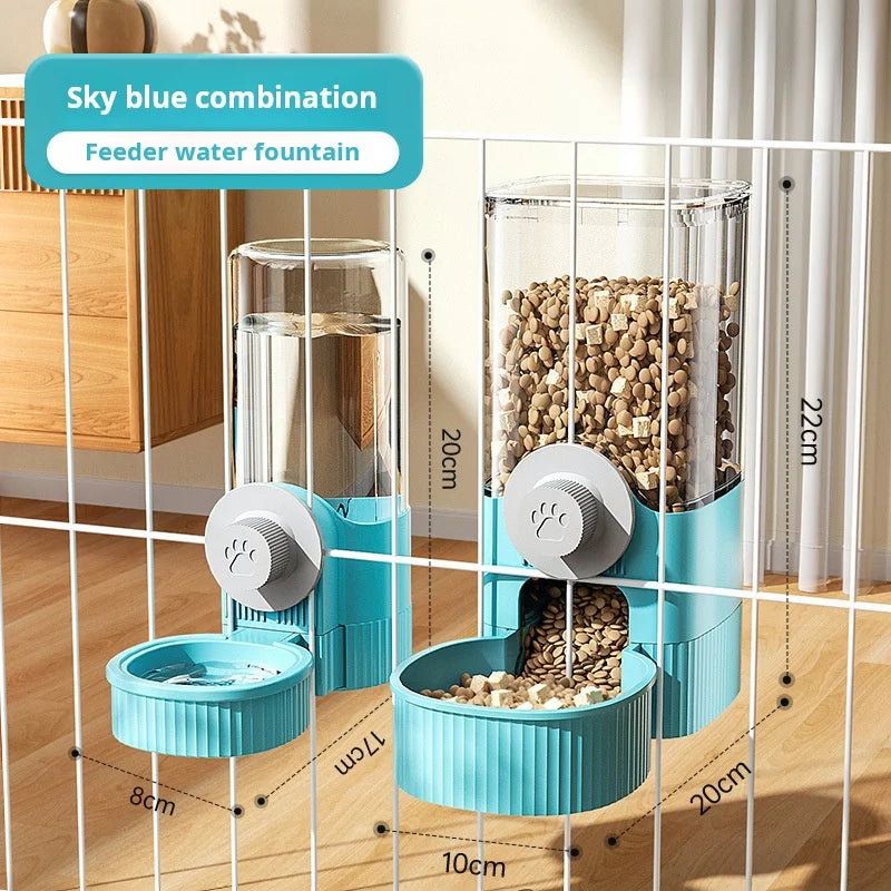 1pc/2pcs Hanging Automatic Pet Food Feeder/Water Dispenser, Large Capacity Gravity Dog Auto Feeder Waterer Set With Bowl For Cag