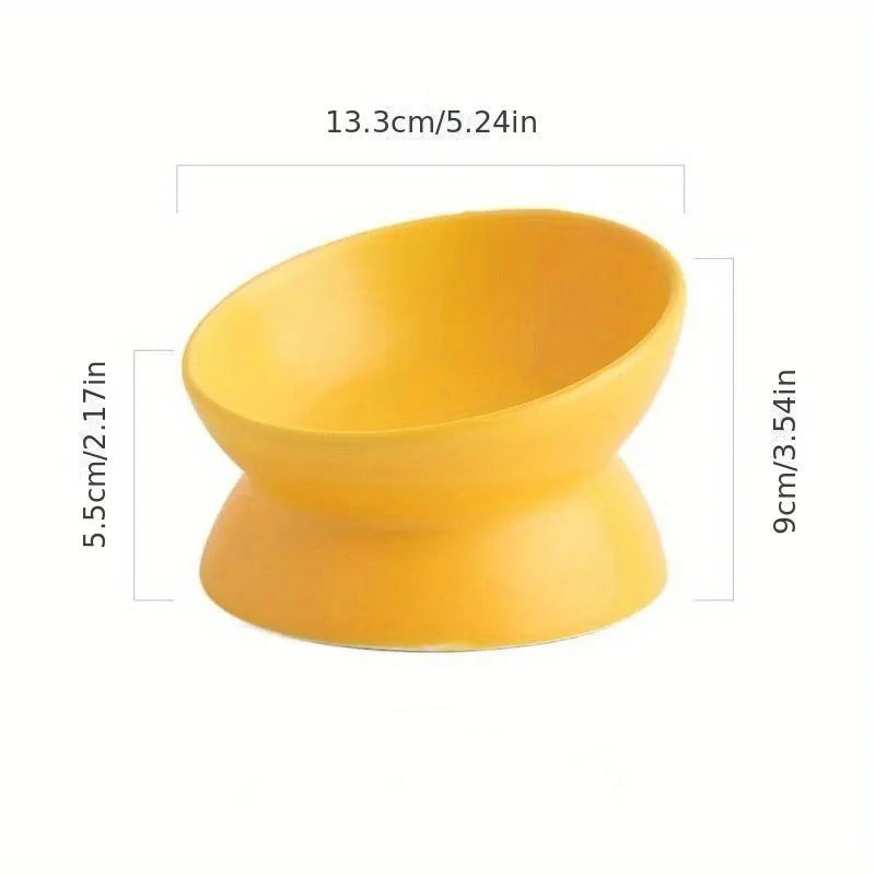 Ceramic cat food bowl series, stress-free pet feeder and drinker,Raised Non-Slip Ceramic Pet Food Bowl
